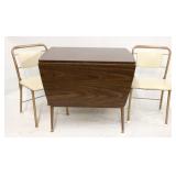 Mid-century drop leaf table & 2 chairs