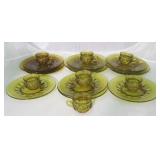 20 Piece amber glass snack sets