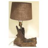Vintae driftwood table lamp