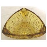 Amber glass ashtray
