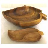 2 Monkey pod wood bowls