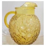 Vintage Amber Glass Pitcher