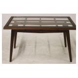 Floating top mid-century glass top cocktail table