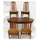 Danish teak oval dining table & 4 chairs