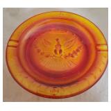 Vintage L E Smith amberina eagle ashtray