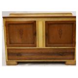 Vintage oak stenciled buffet