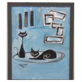 ORIGINAL CATS ON CANVAS BY ANNA SANDHU RAY