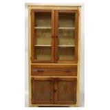 Vintage oak stenciled kitchen cabinet