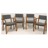 Thonet set of 4 mid-century arm chairs