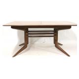 Danish dining table with nesting leaf