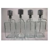 4 Etched liquor decanters