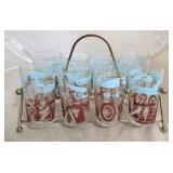 Vintage tumber set in rack