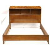 Mid-century bookcase headboard full size bed