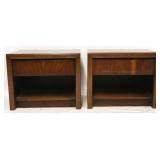Lane pair mid-century one drawer bedside stands