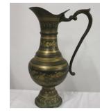 Tall brass ewer
