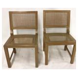 Pair vintage cane seat & back chairs