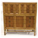 Vintage burl inset brass trim chest