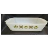Fire King Meadow Green loaf pan