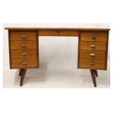 Unusual curved design Danish kneehole desk