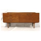 Danish teak credenza with doors & drawers