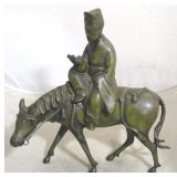 Mid-century Asian man metal sculpture