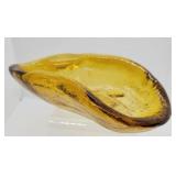 Blenko amber glass ashtray