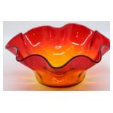 Amberina blown glass bowl