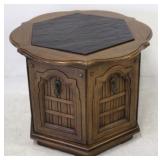 Vintage Drum Style Cabinet Table - 21 x 26