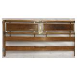 Vintage king size headboard w/ brass trim
