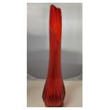 1960s Viking stretch swung red vase