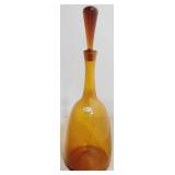 Blown Blenko large orange decanter