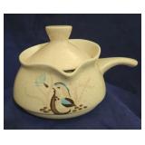 Red Wing Bob White gravy bowl with lid