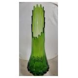 Vintage Viking green swung glass vase