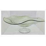 Blenko large blown glass footed bowl