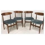 Mid-century set of 4 floating back dining chairs