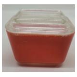 Pyrex red covered refrigerator dish
