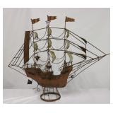 Large metal ship sculpture lamp