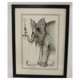 Elephant by Dali framed print