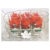 Vintage tumbler set in rack