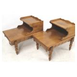 Pair vintage step down stands