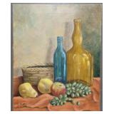 Artist signed still life painting on canvas