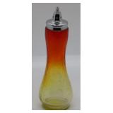 Blenko amberina crackle glass shaker
