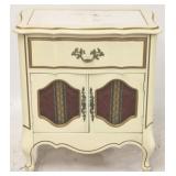 Vintage French marble inset bedside stand