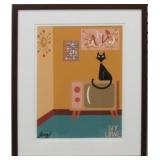 Cat on TV Pen Signed by Ivy Lowe