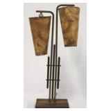 Mid-century double fiberglas shade table lamp