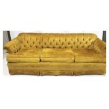 Vintage Broyhill gold velvet Chesterfield sofa