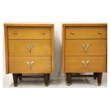 Pair mid-century stands by Huntley