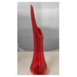 L E Smith Simplicity Flame amberina vase