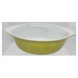 Pyrex oval green bowl