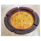 Vintage Blenko amberina molded ashtray